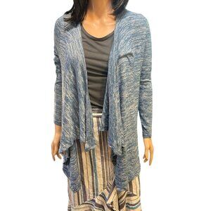 (6 for $25Pink Republic Long Sleeve Open Front Waterfall Cardigan in Blue - XS‎